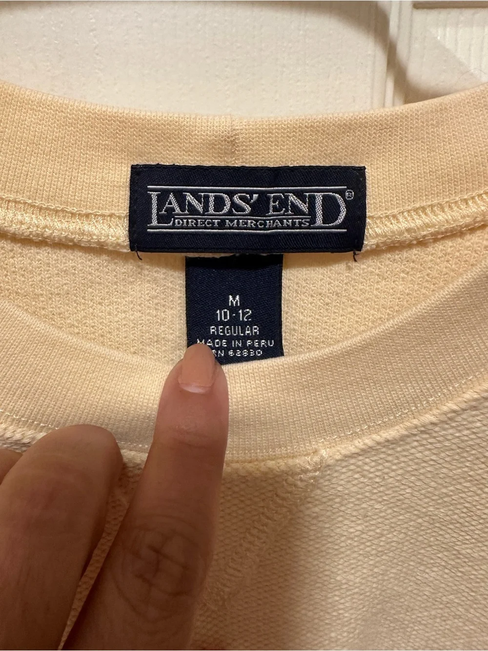Lands' End Cream Crewneck Sweater